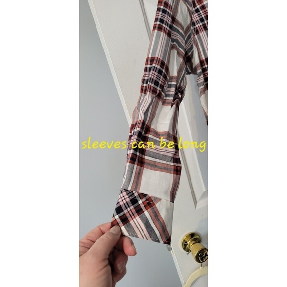 Barbour Bethwin Shirt In Cloud Check White Red Pink Size US 4 New - Picture 3 of 8